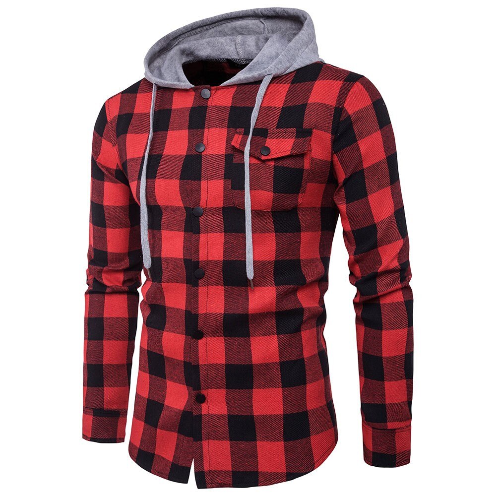 Men hoodies clothing Plaid Shirt Men Cotton New Male Casual Long Sleeve Shirt High Quality Man Clothes - integrityhomedecor