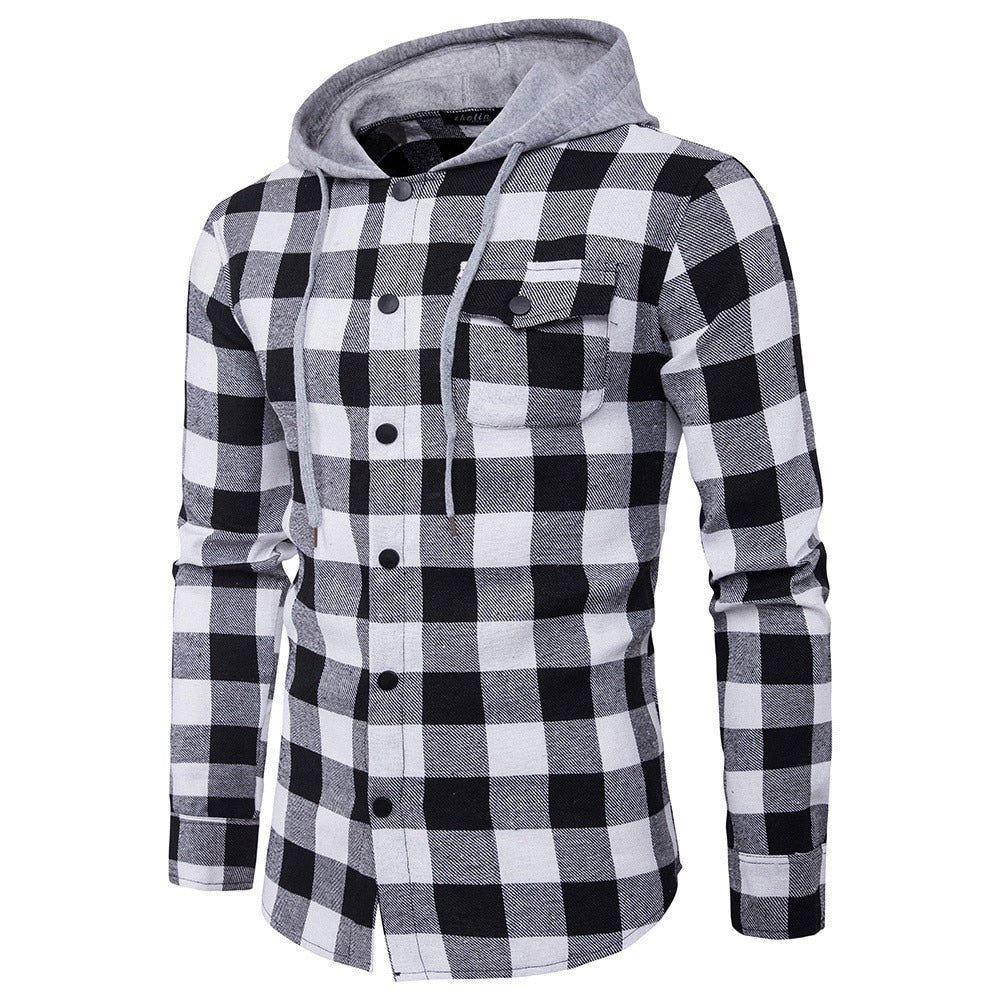 Men hoodies clothing Plaid Shirt Men Cotton New Male Casual Long Sleeve Shirt High Quality Man Clothes - integrityhomedecor
