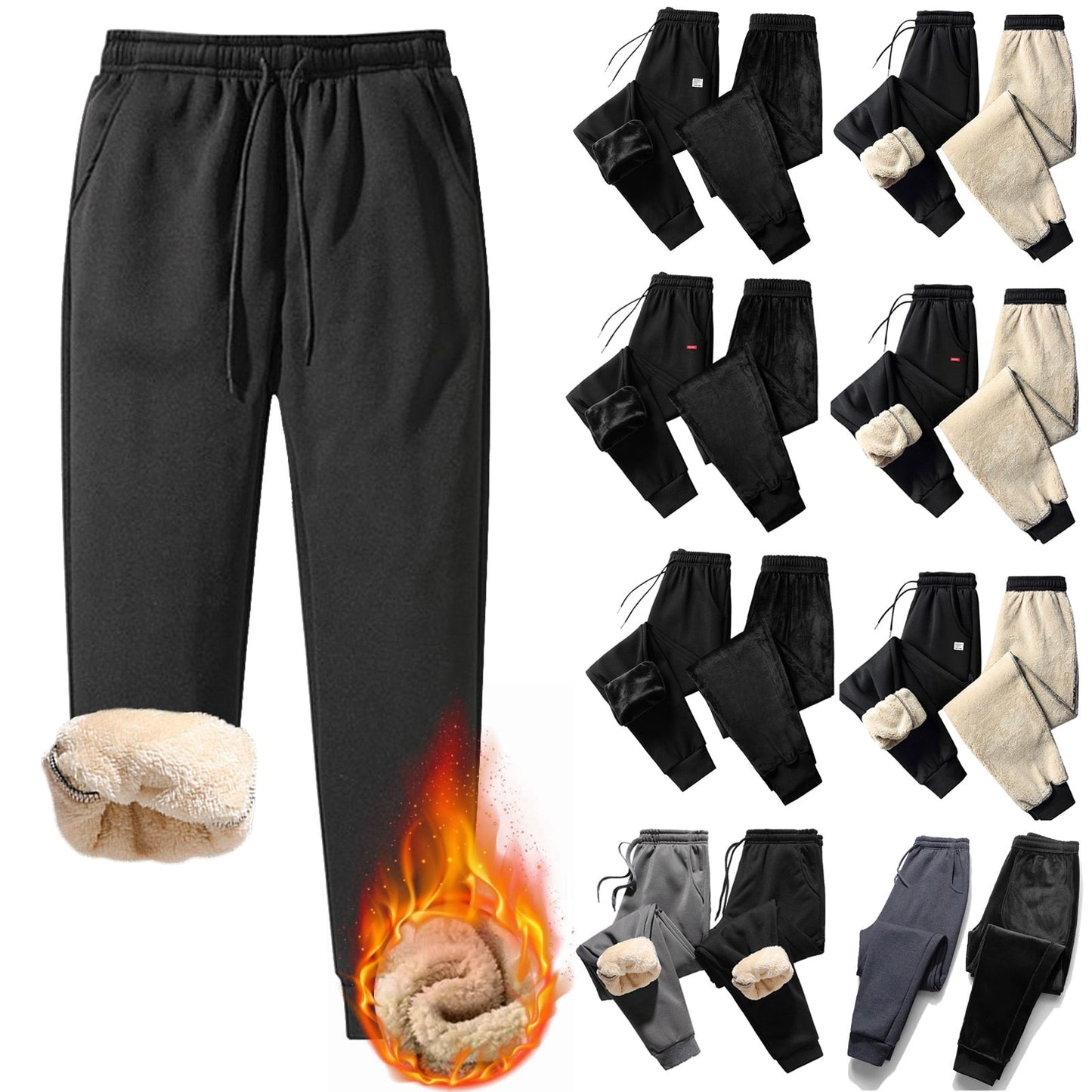 Men's Winter Sports Warm Sweatpants For Jogging Fleece Clothing Trousers - integrityhomedecor