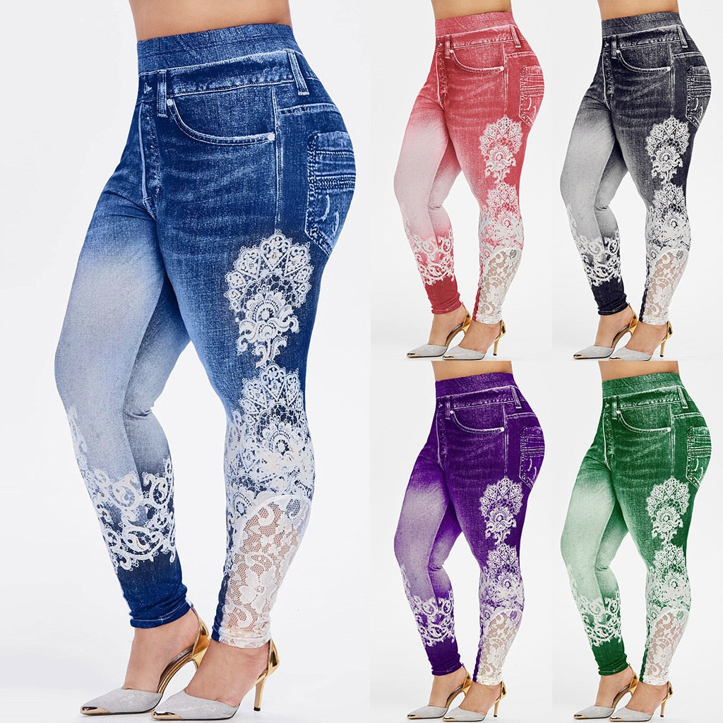 5XL Big Size Women Denim Pants High-waist - integrityhomedecor
