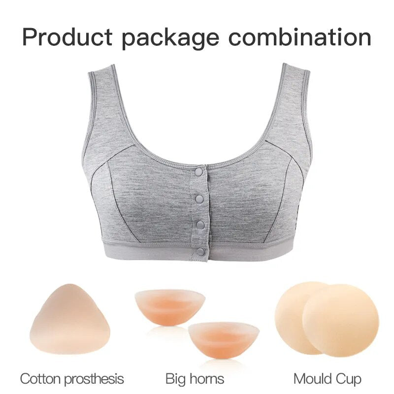 Mastectomy Bra with Pockets Front Closure Lingerie