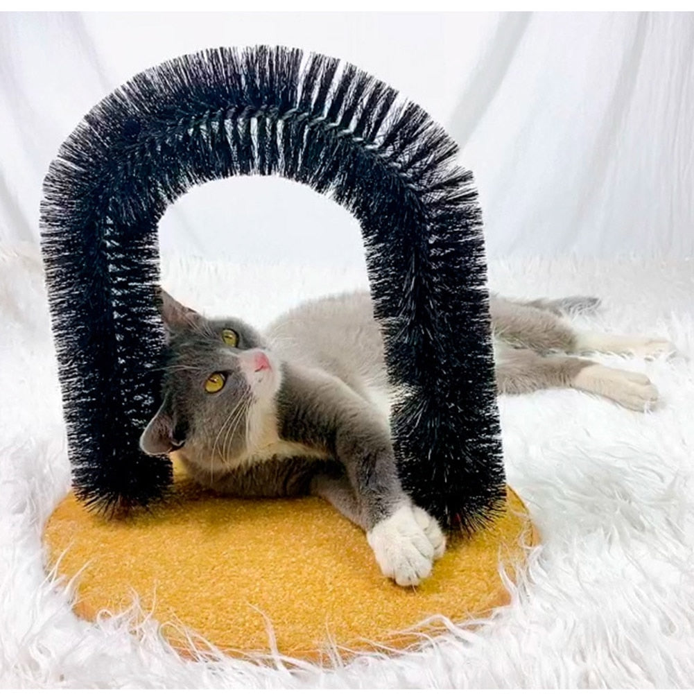 Funny Pet Massage Arch Automatic Brush Cat Toy Anti-skid Scratching Device Hair Cleaning Brush Relieve Itching Tool for Cats - integrityhomedecor