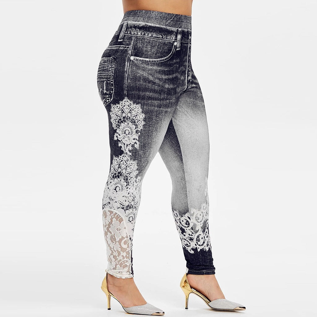 5XL Big Size Women Denim Pants High-waist - integrityhomedecor