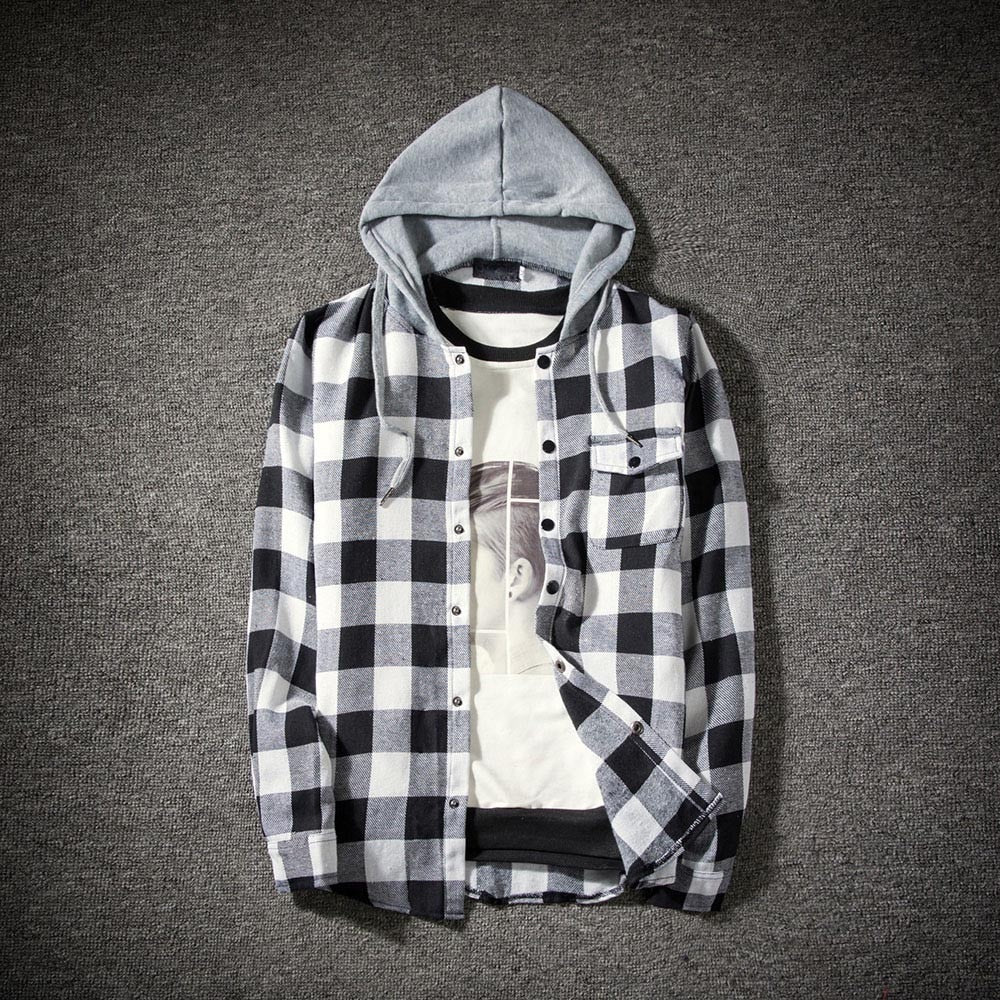 Men hoodies clothing Plaid Shirt Men Cotton New Male Casual Long Sleeve Shirt High Quality Man Clothes - integrityhomedecor