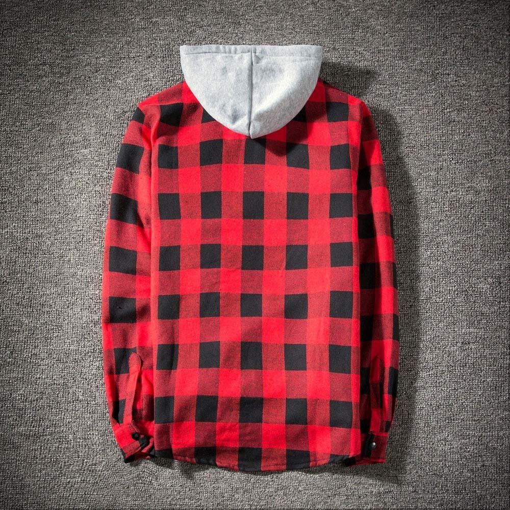Men hoodies clothing Plaid Shirt Men Cotton New Male Casual Long Sleeve Shirt High Quality Man Clothes - integrityhomedecor
