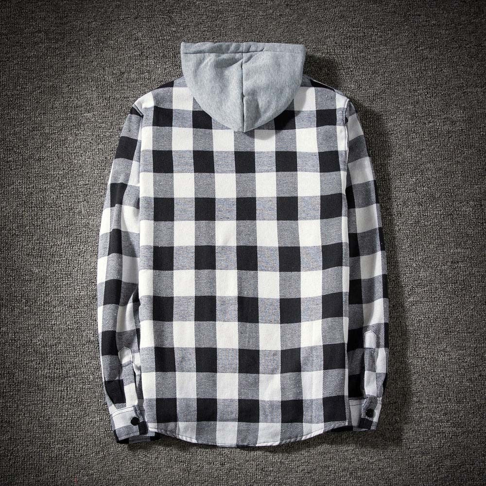 Men hoodies clothing Plaid Shirt Men Cotton New Male Casual Long Sleeve Shirt High Quality Man Clothes - integrityhomedecor