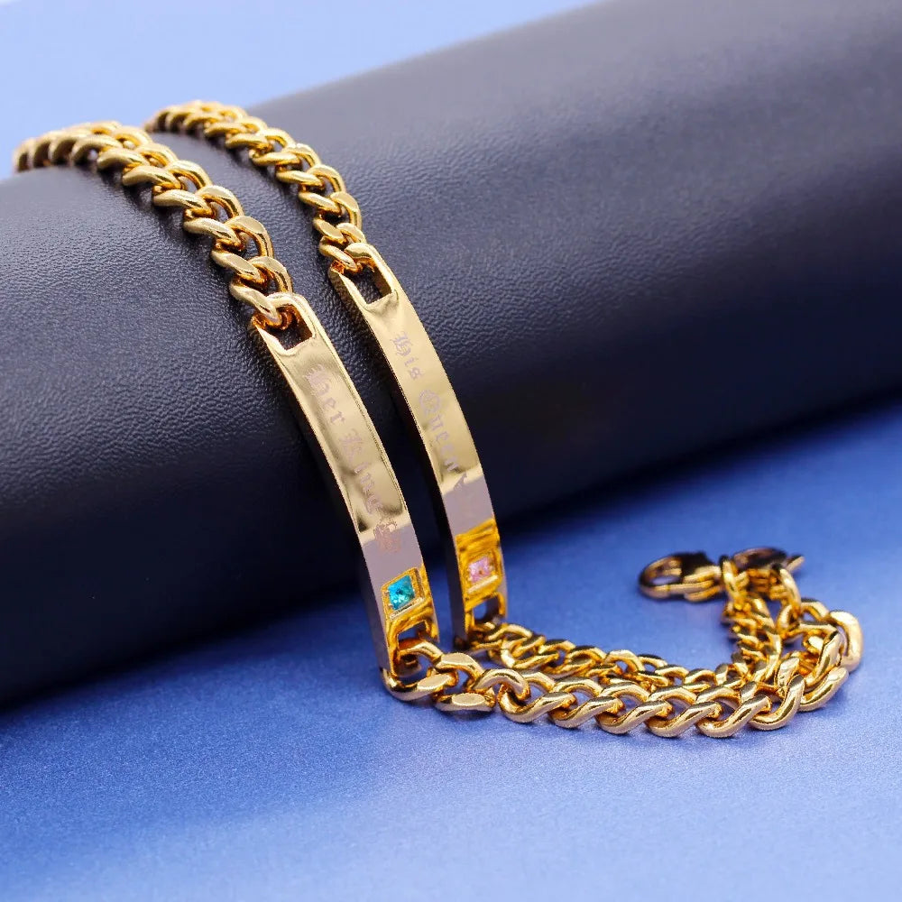 Gold Color Titanium Bracelet for Women and Men