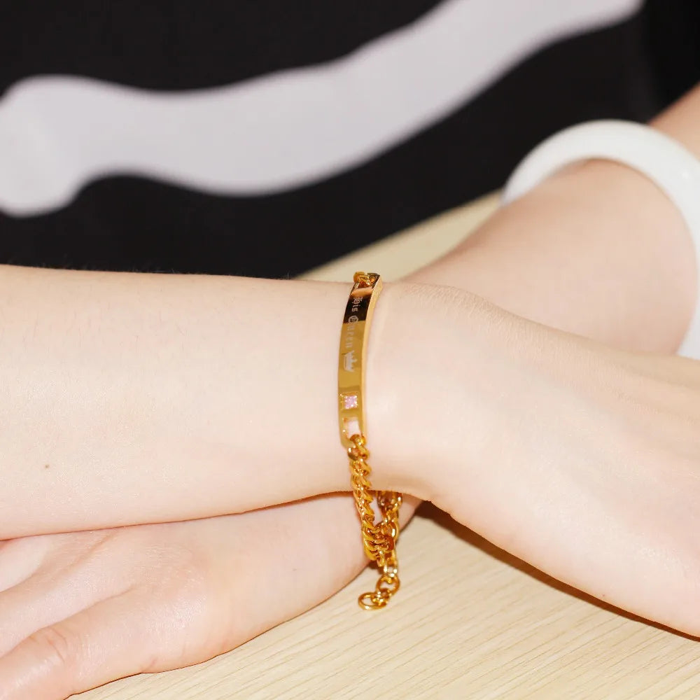 Gold Color Titanium Bracelet for Women and Men