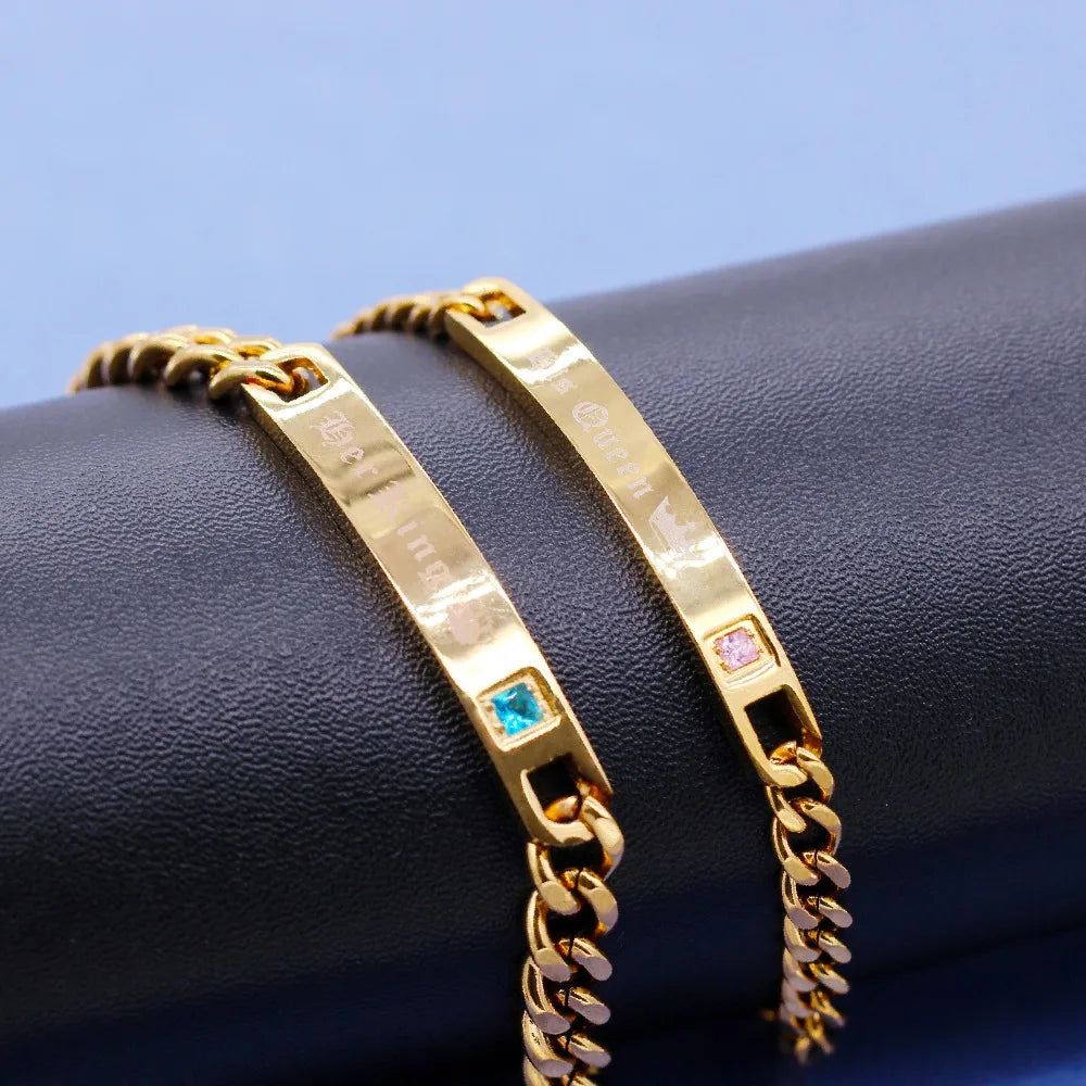 Gold Color Titanium Bracelet for Women and Men