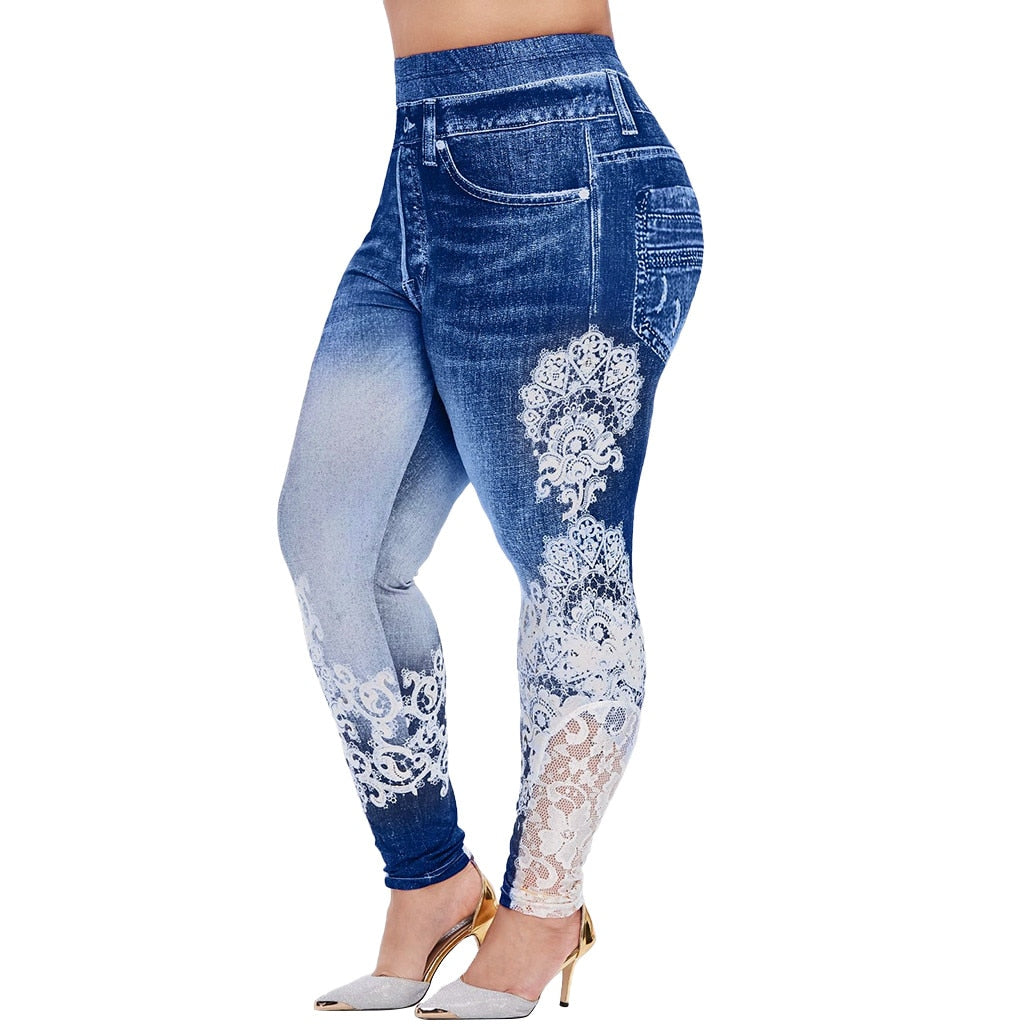 5XL Big Size Women Denim Pants High-waist - integrityhomedecor