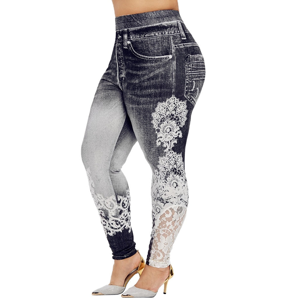 5XL Big Size Women Denim Pants High-waist - integrityhomedecor