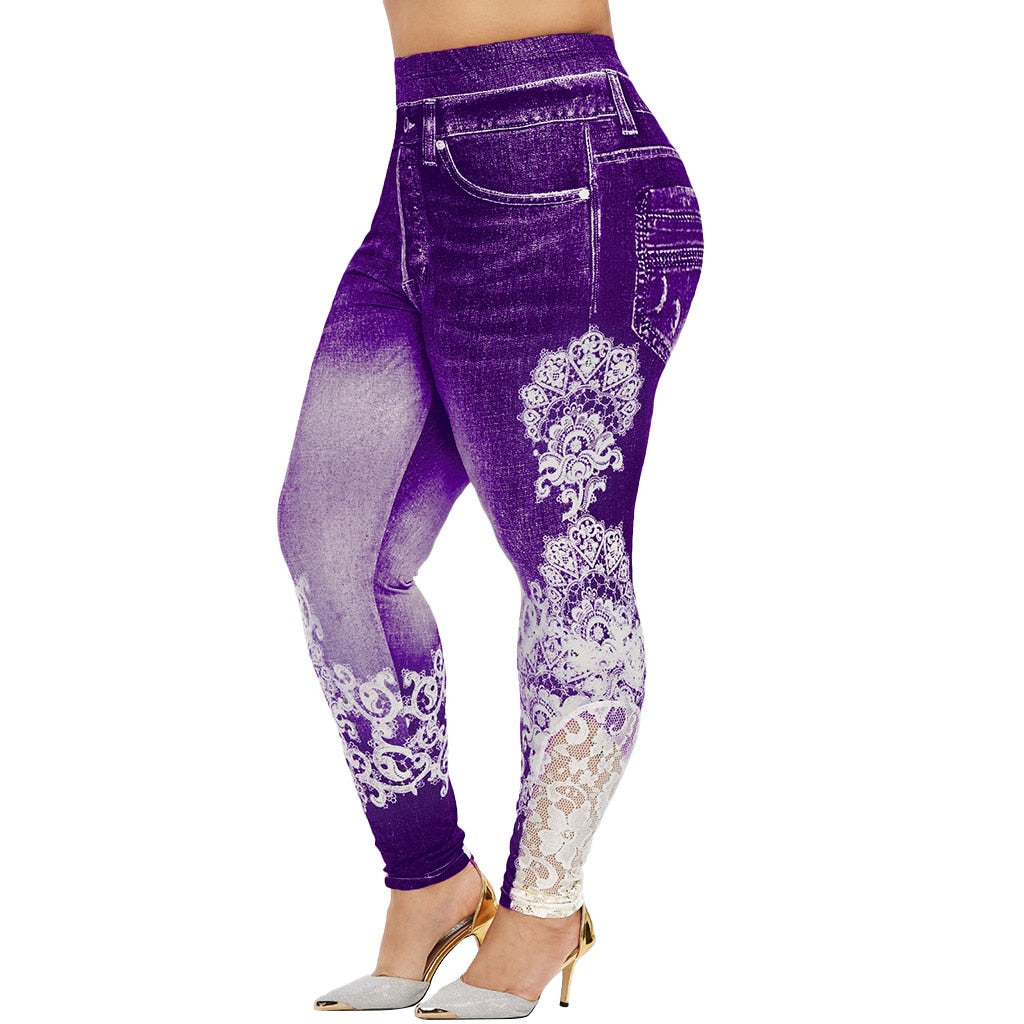 5XL Big Size Women Denim Pants High-waist - integrityhomedecor