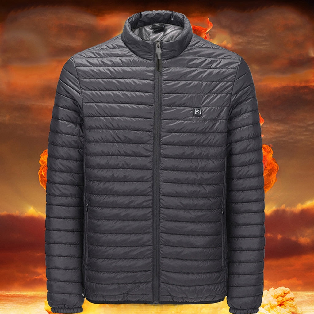 Men Heated Jacket USB Winter Outdoor Electric Heating Jackets Warm Sprots Thermal Coat Clothing Heatable Cotton jacket - integrityhomedecor