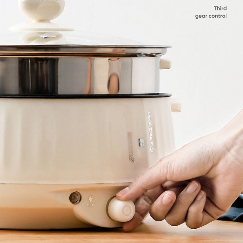 1.7L Electric MultiCookers Single/Double Layer 1-2 People Household Non-stick Pan Hotpot Noodles Rice Cooker Cooking Appliances - integrityhomedecor