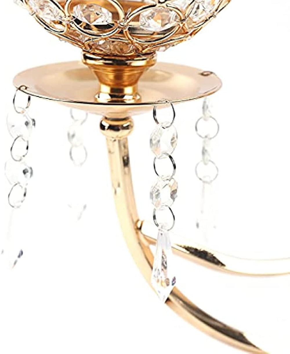 Crystal Gold Candle Holders - integrityhomedecor