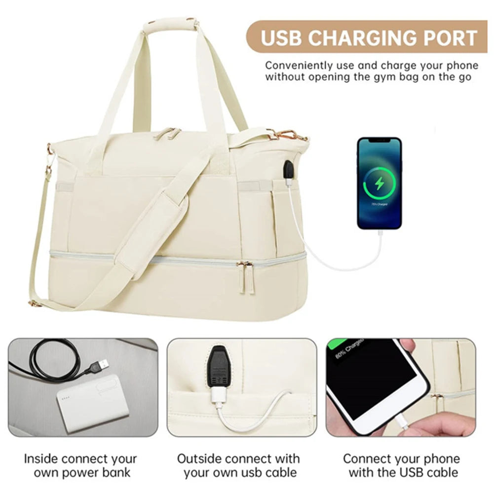 Women's Fitness Bag with Shoe Compartment