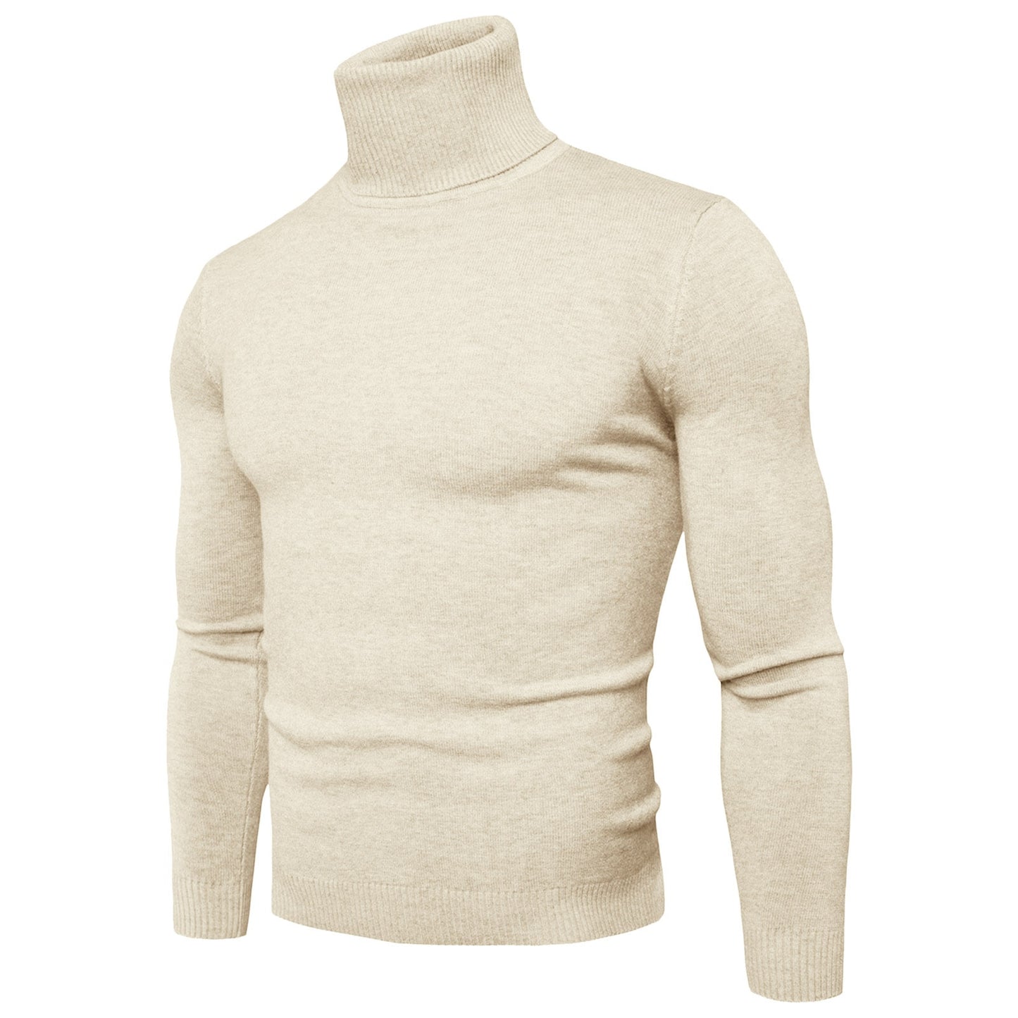 Men's Casual Slim Fit Basic Turtleneck Knitted Sweater High Collar Pullover Male Double Collar Autumn Male Tops - integrityhomedecor