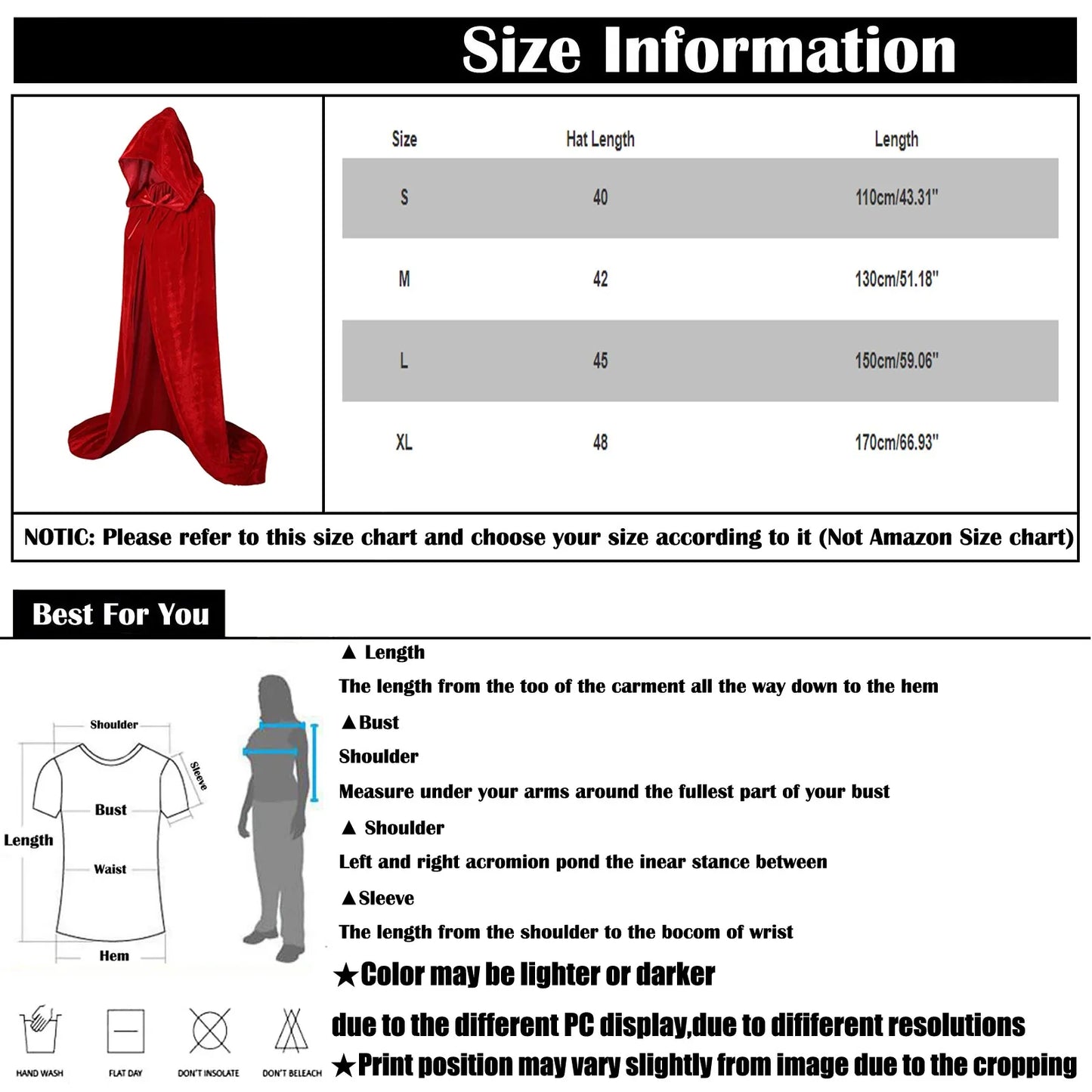 Hooded Cape Adult Unisex Long solid Costume for Halloween Party - integrityhomedecor