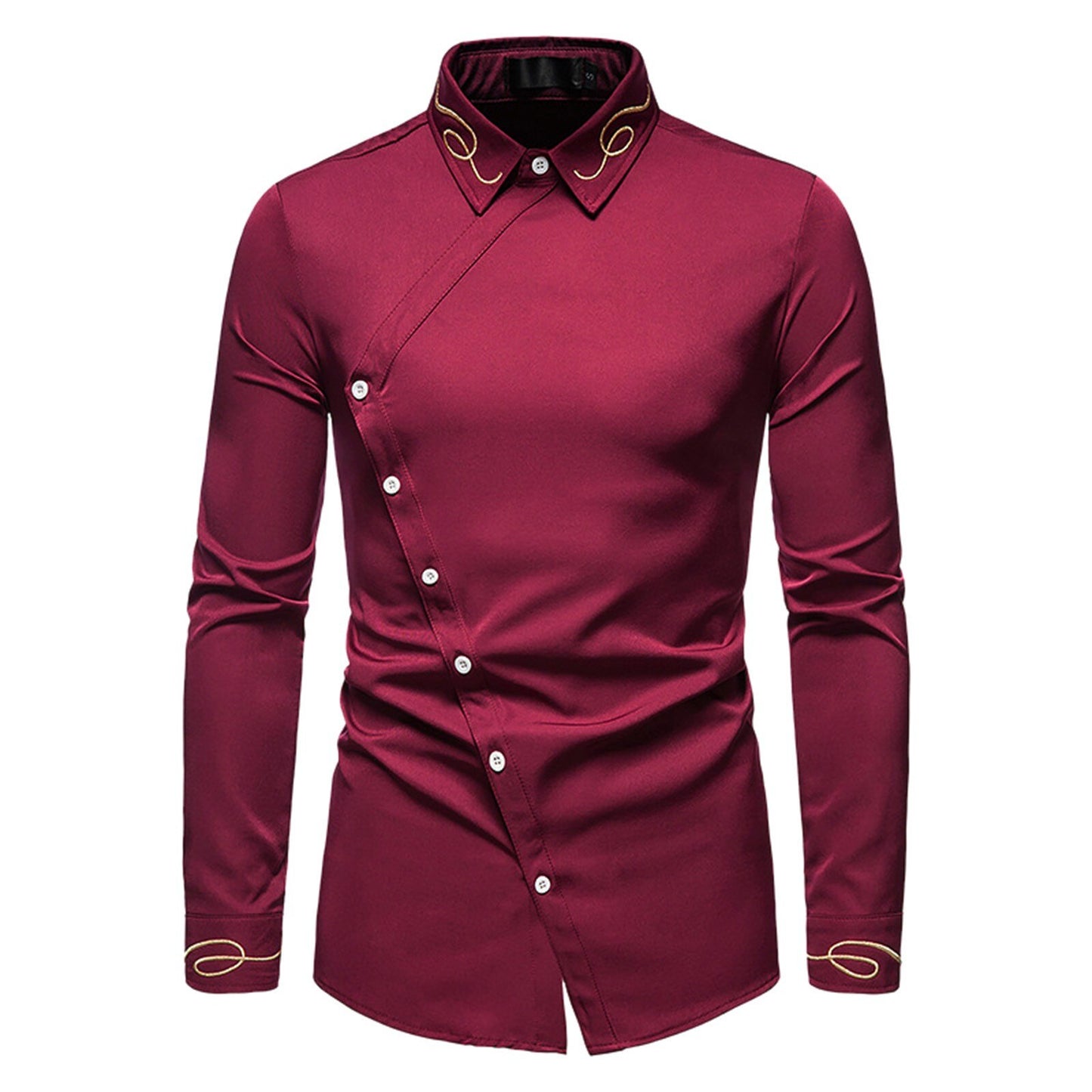 Men’s Long Sleeve Dress Shirt Solid Color Elegant Clothing - integrityhomedecor