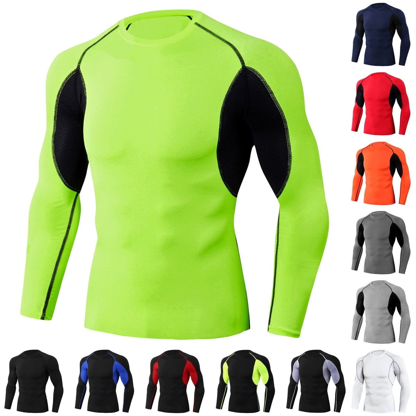 Men's Compression Under Layer Top Long Sleeve Sports - integrityhomedecor