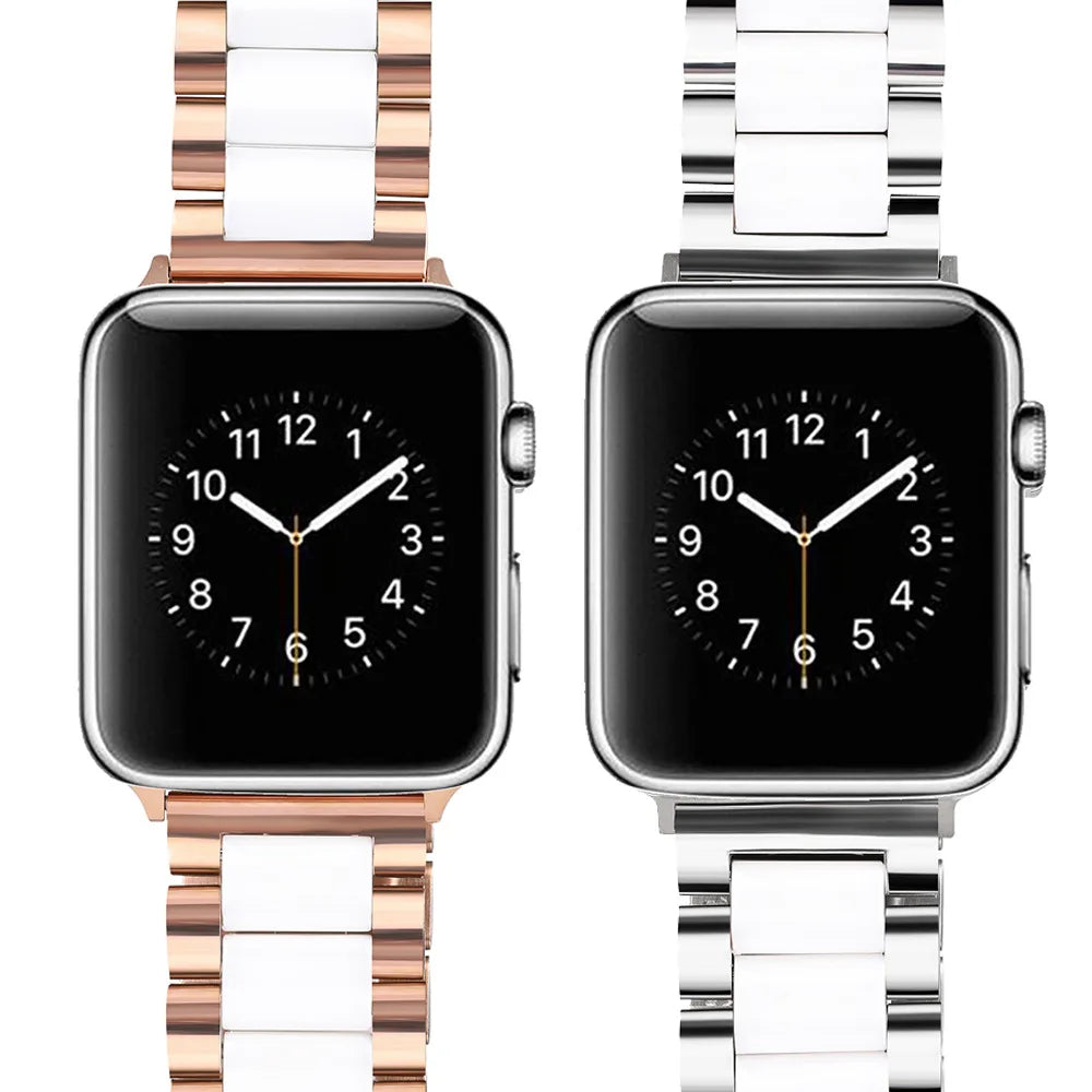 Strap Band for Apple Watch Steel Ceramic Luxury Women Bracelet