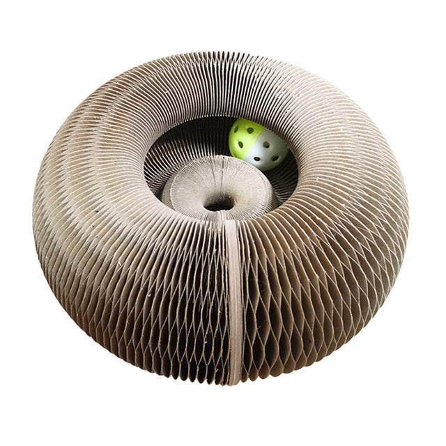Magic Organ Cat Toy Cats Scratcher Scratch Board Round Corrugated Scratching Post Toys for Cats Grinding Claw Cat Accessories - integrityhomedecor