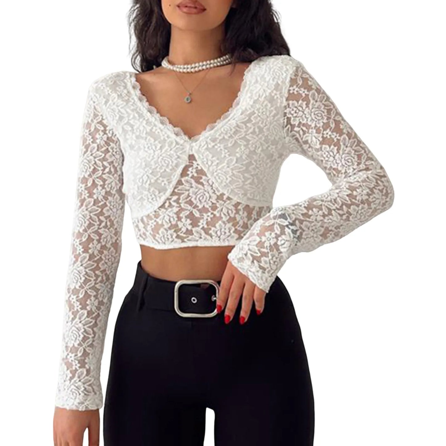 Women Lace Cami Top Long Sleeve Ladies Backless Tank - integrityhomedecor