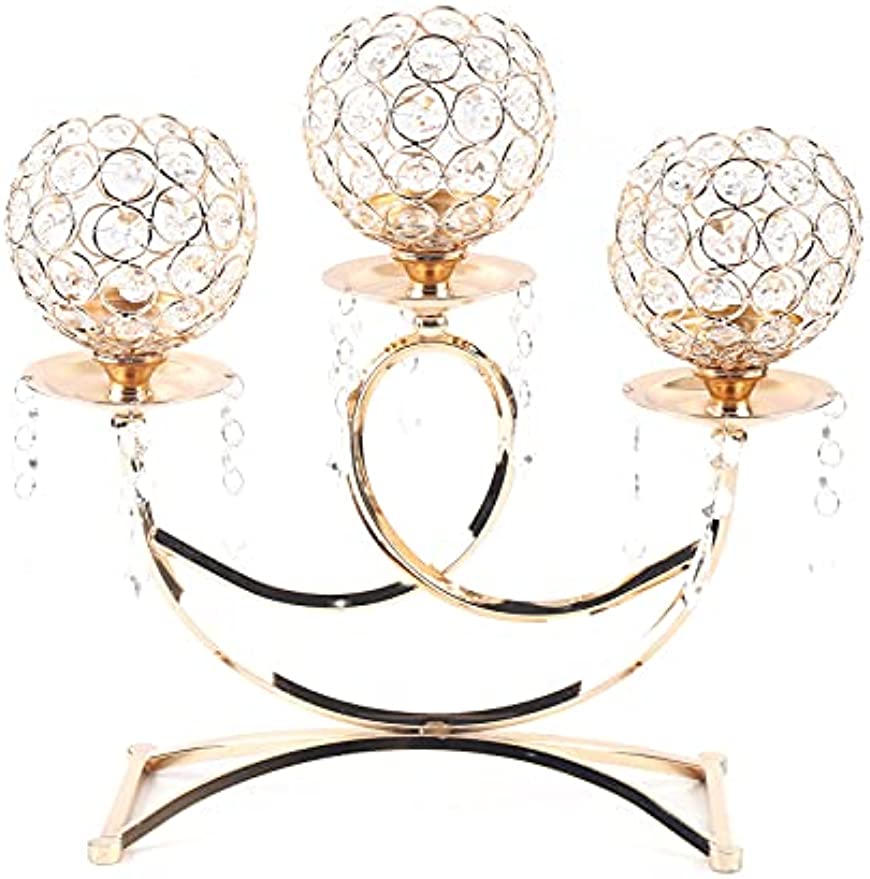 Crystal Gold Candle Holders - integrityhomedecor