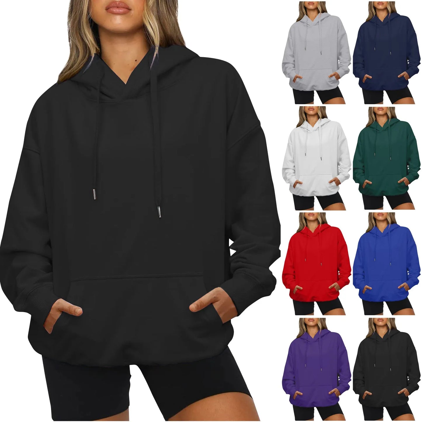 Women's Hoodies Loose Pocket Sweatshirt Pullover - integrityhomedecor