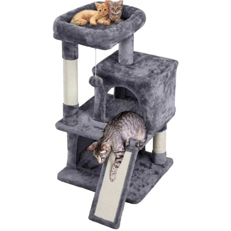 36" Cat Tree with Condo and Scratching Post Tower, cat furniture - integrityhomedecor