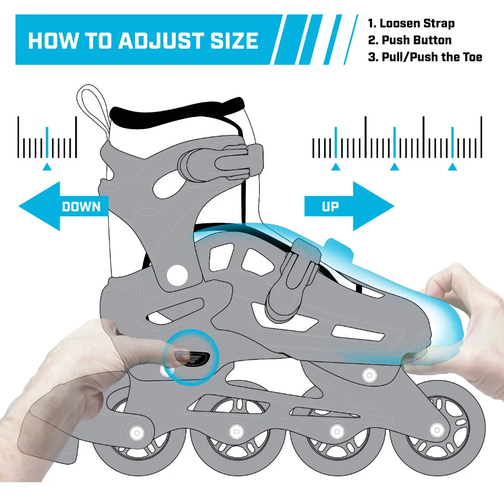 Men's Inline Skate with Adjustable Sizing roller skate