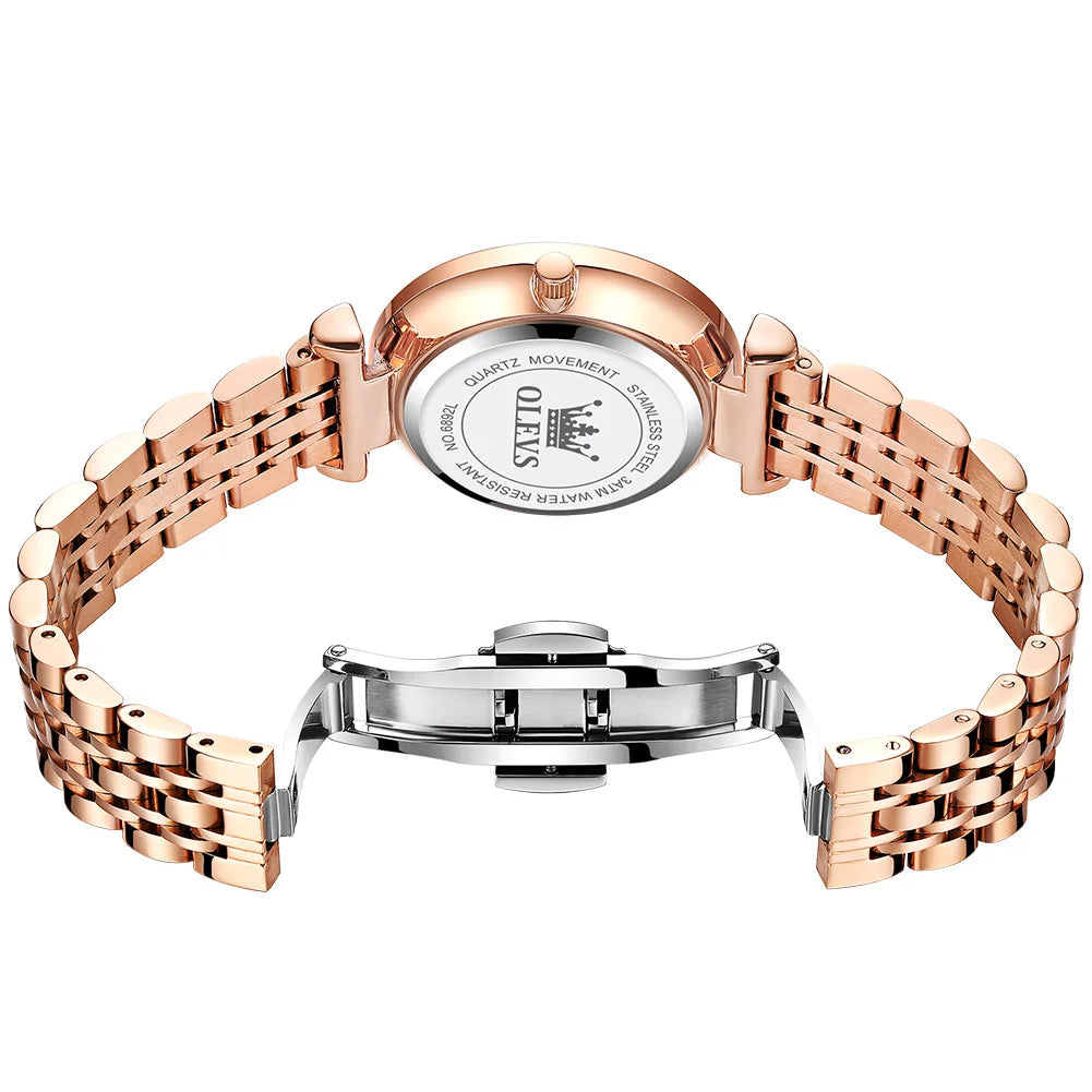 Quartz Watch for Women Waterproof Mesh Steel Strap
