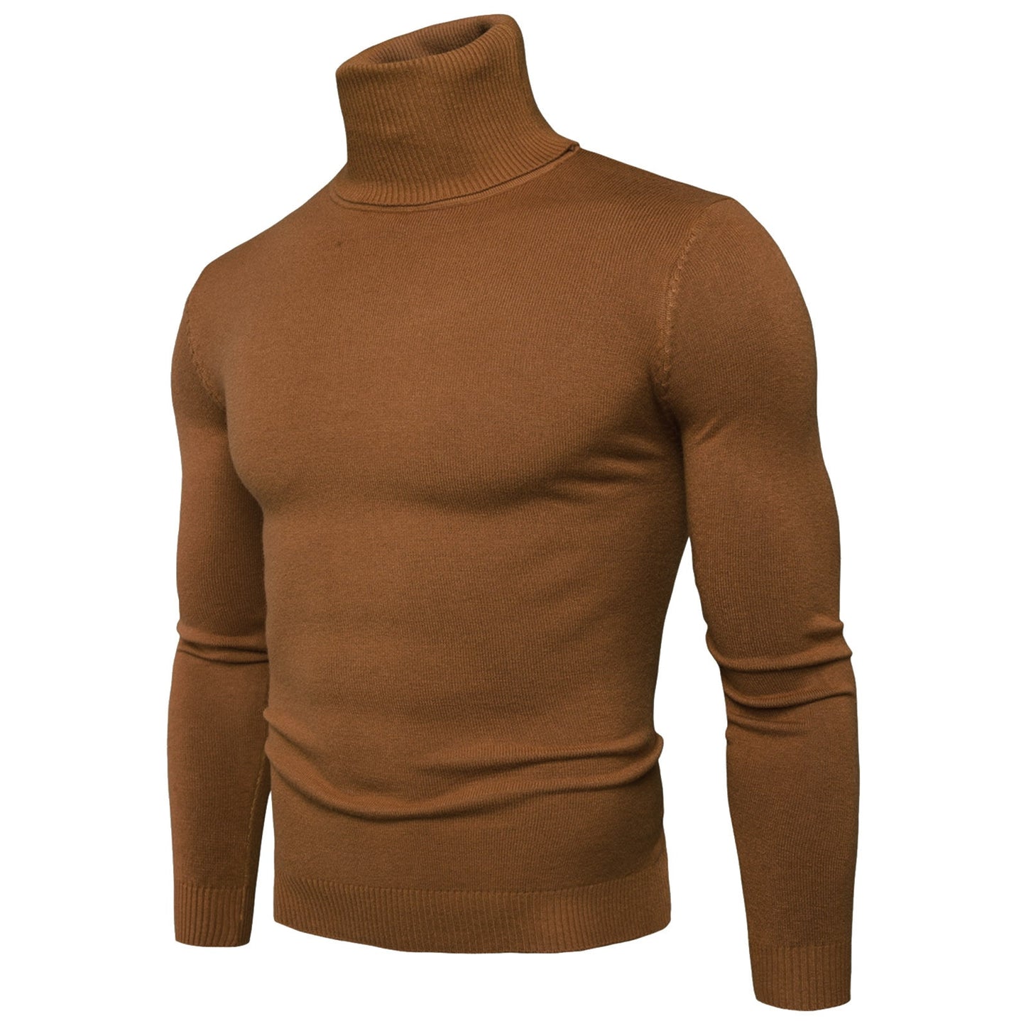 Men's Casual Slim Fit Basic Turtleneck Knitted Sweater High Collar Pullover Male Double Collar Autumn Male Tops - integrityhomedecor