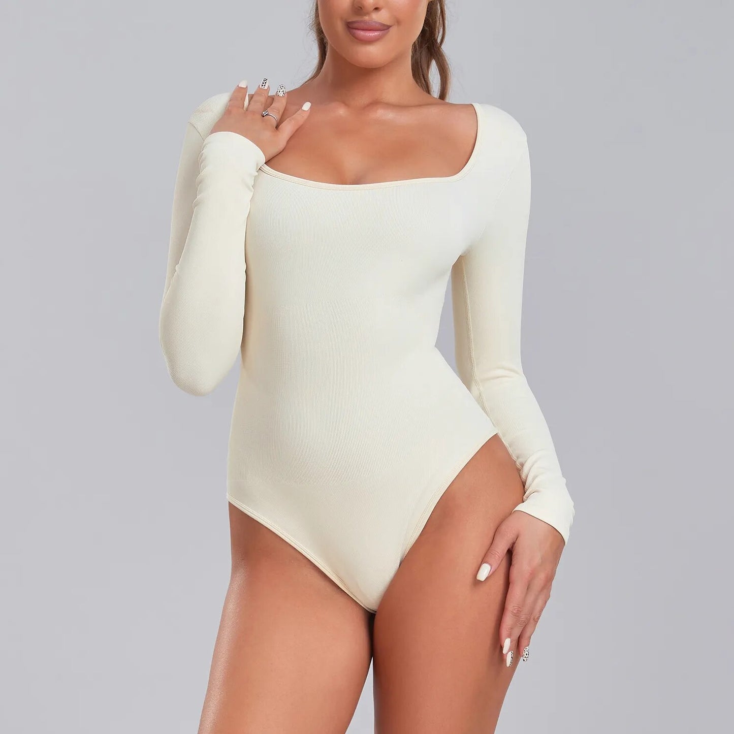 Sexy Long Sleeve Bodysuit Seamless Jumpsuit Breathable