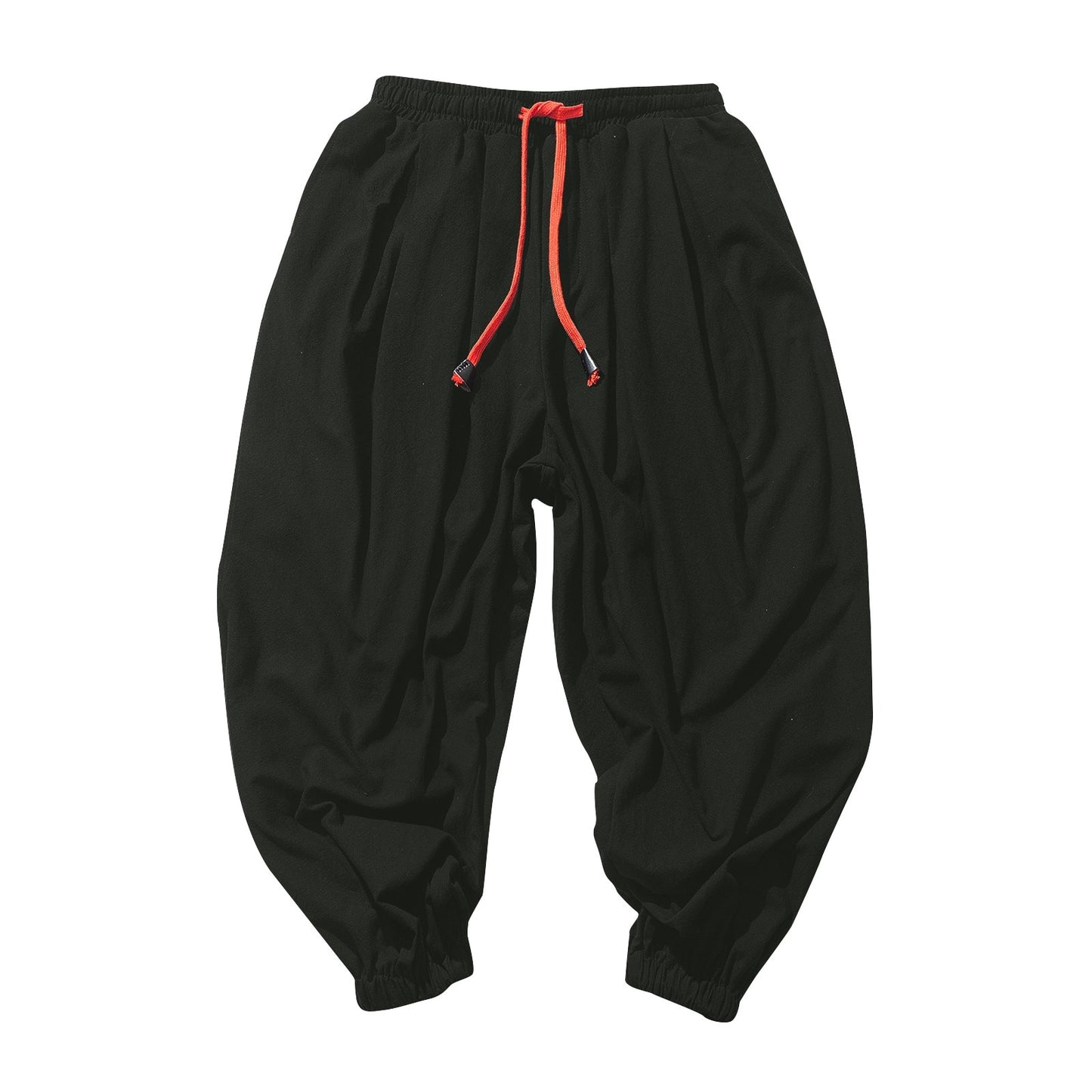 Men's trousers Japanese Cotton Linen Cropped Pants Loose Wide-Legged - integrityhomedecor