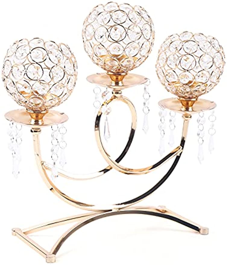 Crystal Gold Candle Holders - integrityhomedecor