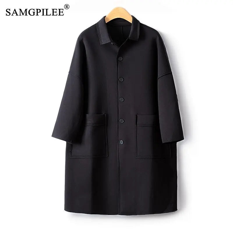 Women's Windbreaker Luxury Single Breasted Trench Coat - integrityhomedecor