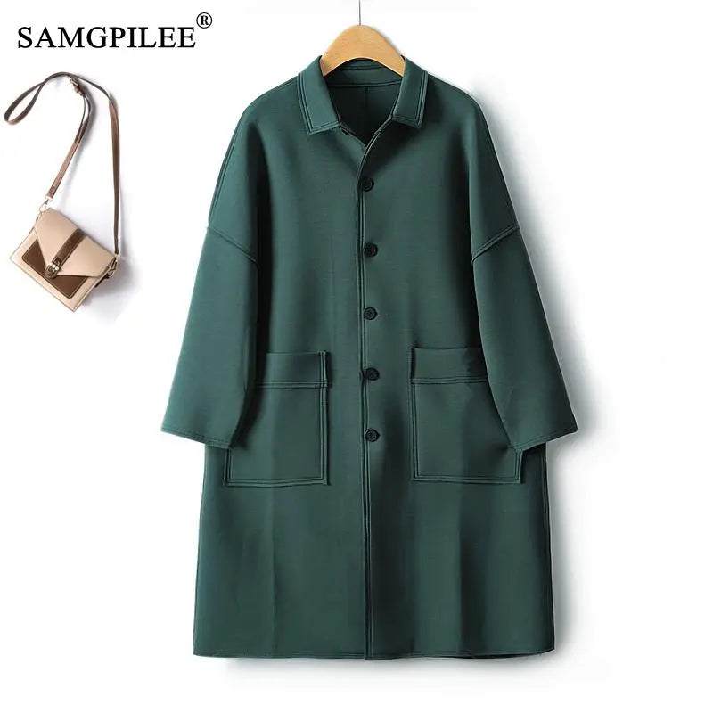 Women's Windbreaker Luxury Single Breasted Trench Coat - integrityhomedecor