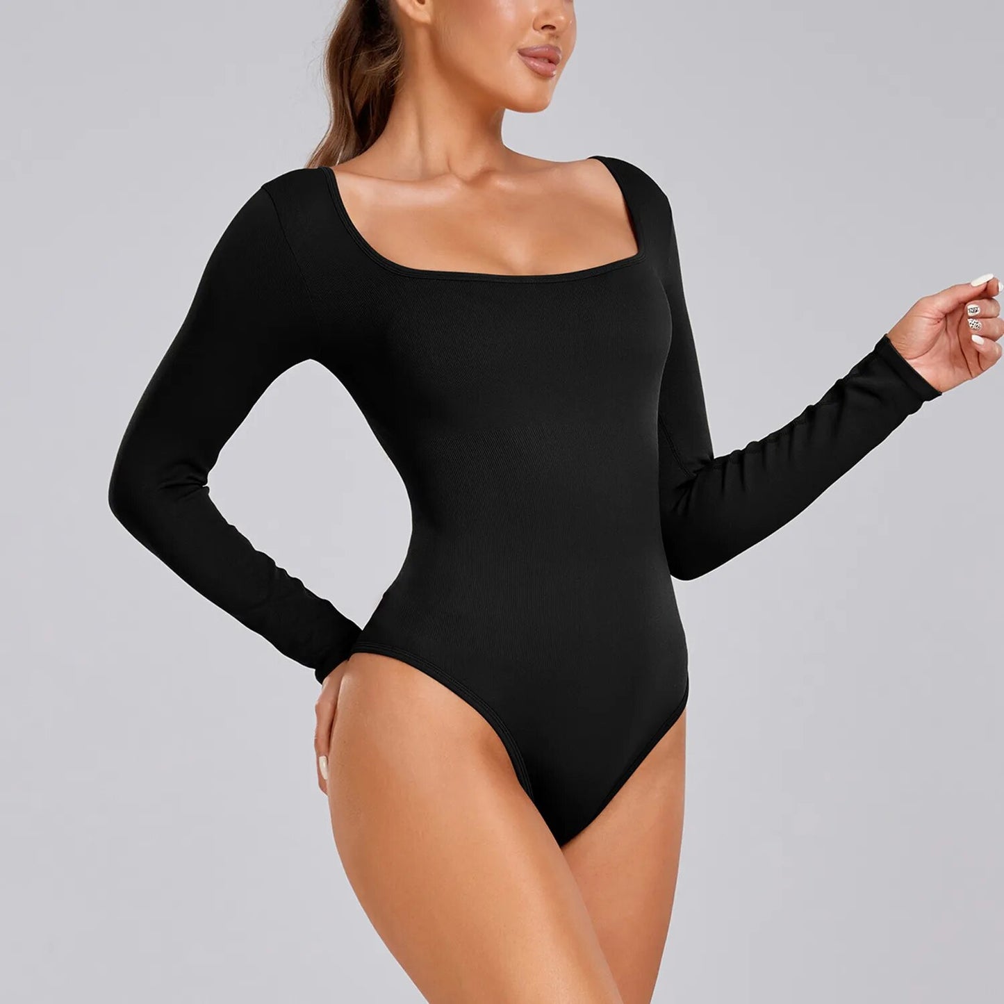 Sexy Long Sleeve Bodysuit Seamless Jumpsuit Breathable