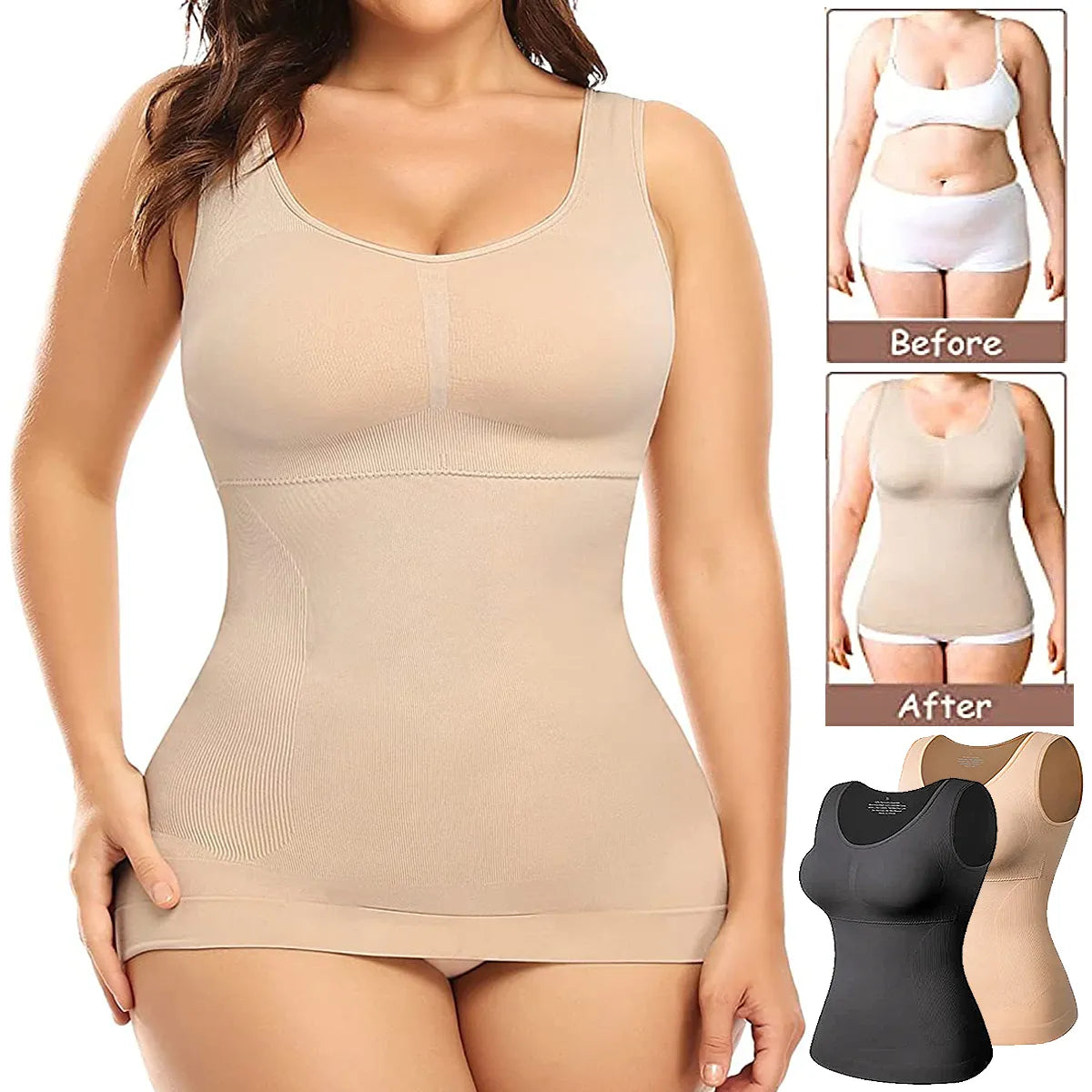 Women Shaper Cami Bra Shapewear Tummy Control Compression Undershirt