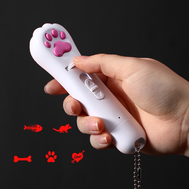 6 in 1 USB Pet LED 1 mw Laser Cat Laser Transform pattern Rechargeable Toy Interactive Bright Animation Pointer Light Pen Toys - integrityhomedecor