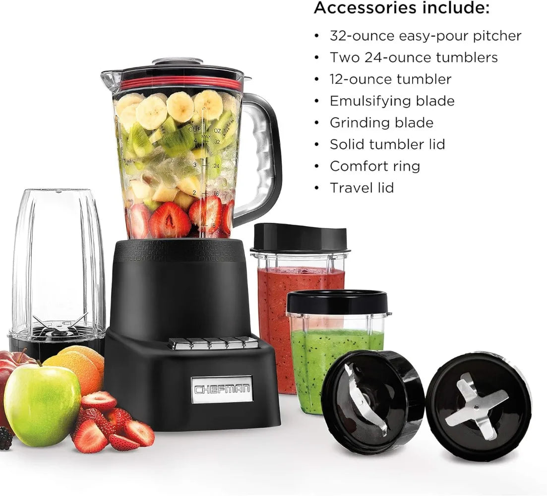 Chefman Blending System, 12-Piece Set, 3 Programmed Speeds