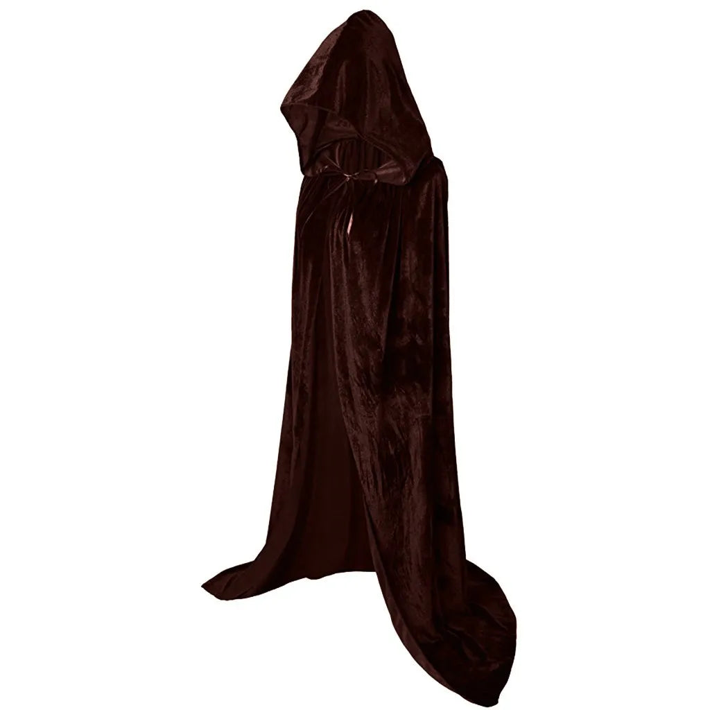 Hooded Cape Adult Unisex Long solid Costume for Halloween Party - integrityhomedecor
