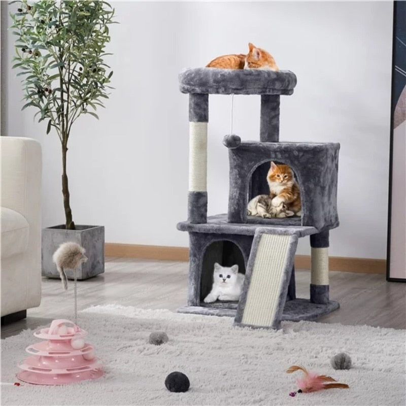 36" Cat Tree with Condo and Scratching Post Tower, cat furniture - integrityhomedecor