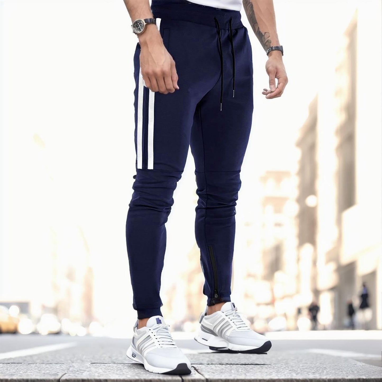 Men's Pants Striped Drawstring Jogging Clothing - integrityhomedecor