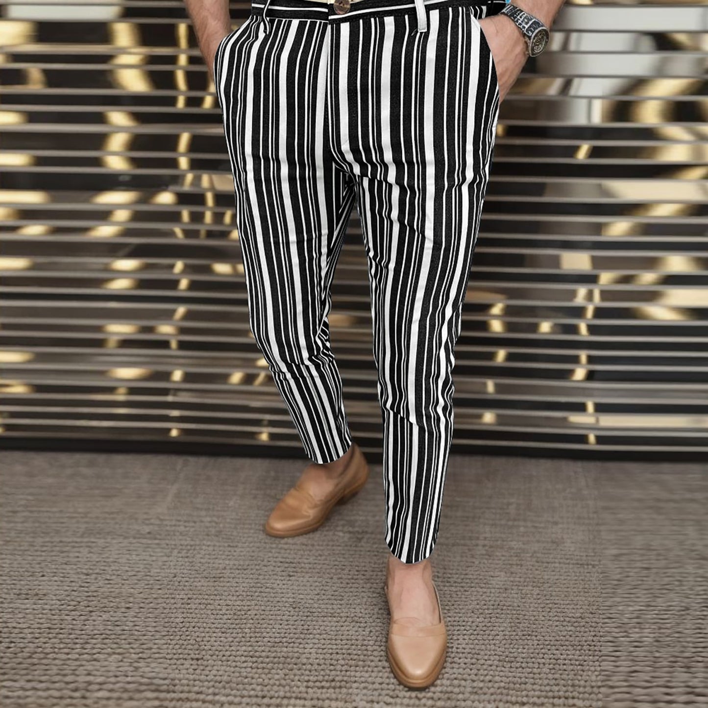 Men‘s Striped Vintage pants Loose Fit - integrityhomedecor