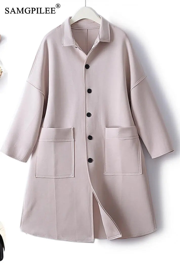 Women's Windbreaker Luxury Single Breasted Trench Coat - integrityhomedecor