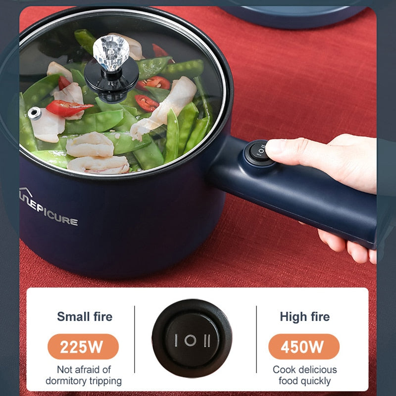 220V Mini Electric Cooker Multi-Function All-In-One Pot Double Layer Household Noodle Cooker Non-Stick Hot Pot Kitchen Tool - integrityhomedecor