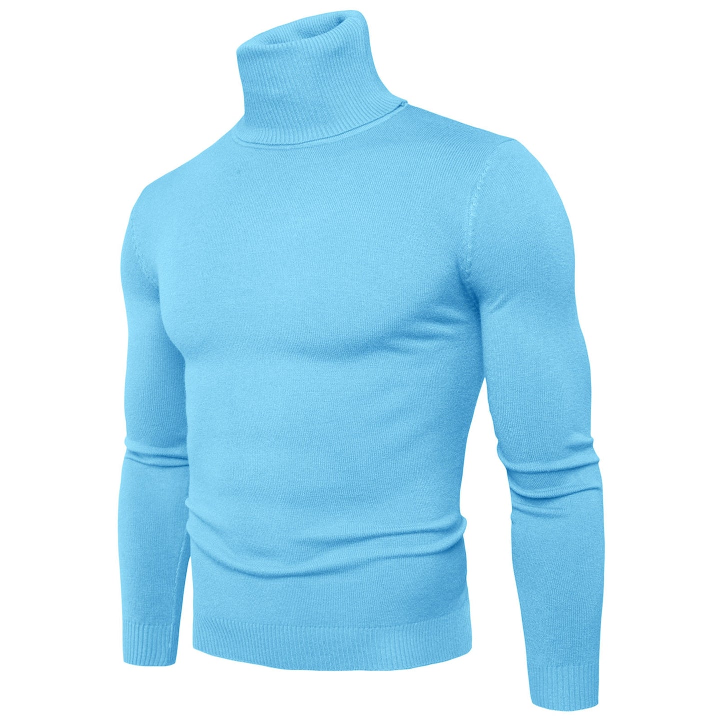 Men's Casual Slim Fit Basic Turtleneck Knitted Sweater High Collar Pullover Male Double Collar Autumn Male Tops - integrityhomedecor