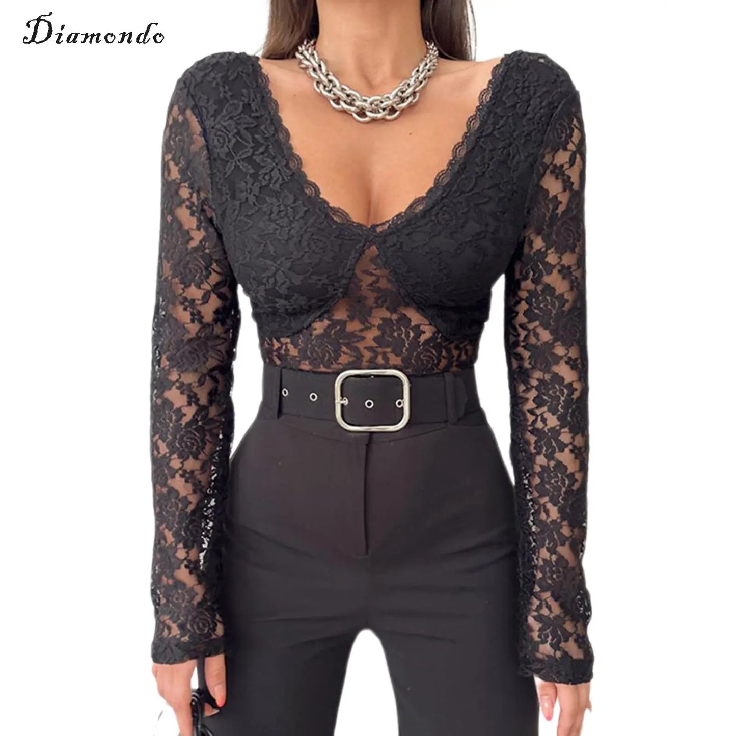 Women Lace Cami Top Long Sleeve Ladies Backless Tank - integrityhomedecor